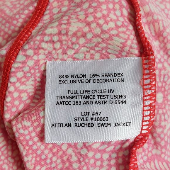 Coolibar Atitlan Ruched Swim Jacket Women's XXL Long Sleeve UPF 50+ Beach Pink - Picture 7 of 10